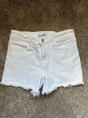 Vervet White Frayed Hem Women's Denim Shorts Size Medium